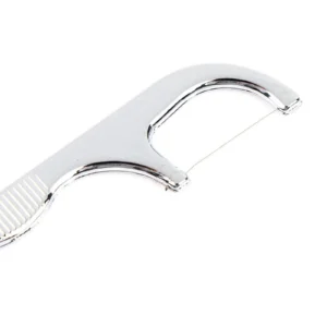Stainless Steel Toothpick Dental Floss Reusable Flossing Holder Teeth Cleaning