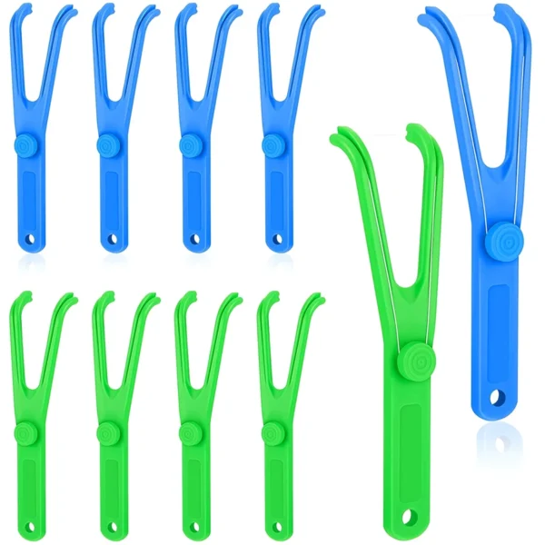 10Pcs Dental Floss Holder Y Shape Dental Floss Rack Reusable Floss Pick Holder Teeth Cleaning Care Tool without Dental Floss for Home Travel Oral Cleaning - Image 2