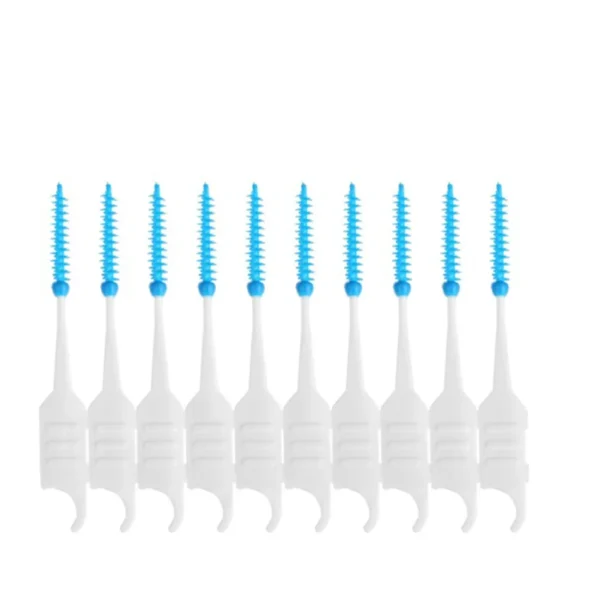 200pcs Dental Floss Interdental Brush Teeth Stick Toothpick Silicone Double-ended Tooth Picks