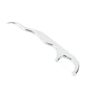 Stainless Steel Toothpick Dental Floss Reusable Flossing Holder Teeth Clean-default