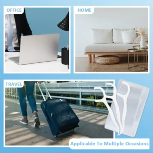 Travel Floss Picks 400pcs with 8 Portable Case, Tooth Picks Flossers Dental Floss Sticks with Floss Pick Holder Dispenser
