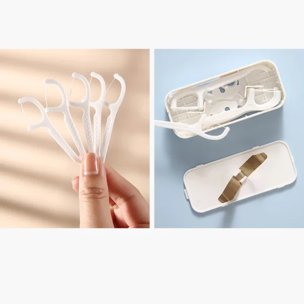 Flosser Dispenser Dental Floss Case Travel Floss Professional Toothpicks Sticks Dental Floss Picks Flossers with Travel Case Superfine Floss Picks Dental Picks for Teeth Cleaning