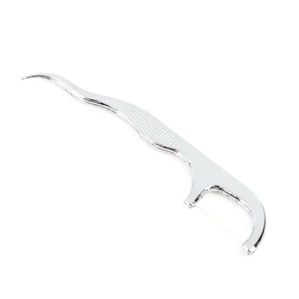 Stainless Steel Toothpick Dental Floss Reusable Flossing Holder Teeth Clean-default