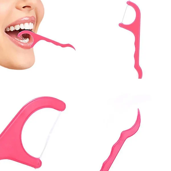 25-250Pcs Dental Floss Flosser Pick Teeth Toothpicks Stick Oral Care Tooth Clean - Image 2