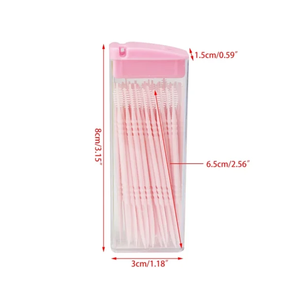 50 pcs / box Double-headed Dental Brush Teeth Sticks Floss Pick Toothpick