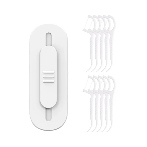 Portable Floss Dispenser, Travel Floss Picks Case Floss Dispenser Holder, Automatic Dental Floss Dispenser Refillable Floss Pick Organizer for Teeth Cleaning