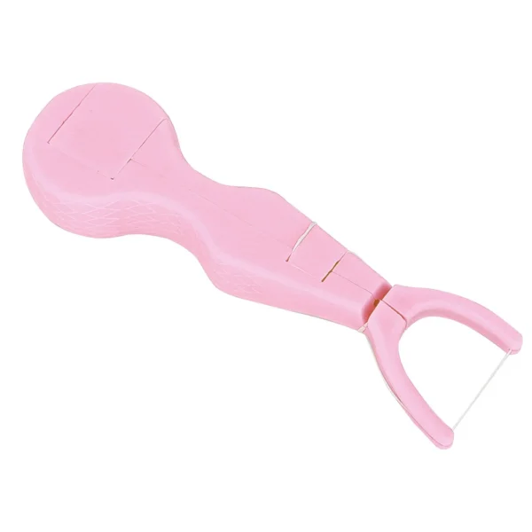 Portable Dental Floss Holder Oral Care Deep Cleaning Teeth Stain Removal Floss 30m (Pink) - Image 2